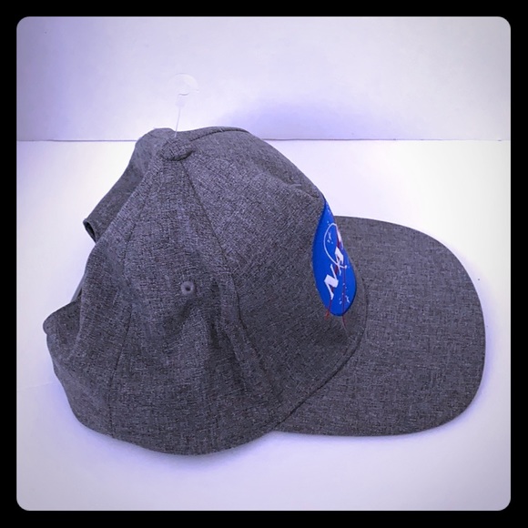 Gray Adjustable Snap Back Hat sewn NASA Logo - Picture 4 of 7
